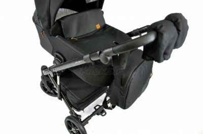 bērnu rati 2in1/3in1 Baby-Merc Mosca melns audums un eko-āda