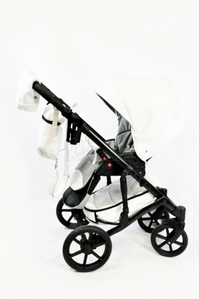 bērnu rati 2in1/3in1 Mikrus Bianco eco leather