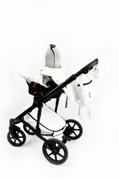 bērnu rati 2in1/3in1 Mikrus Bianco eco leather