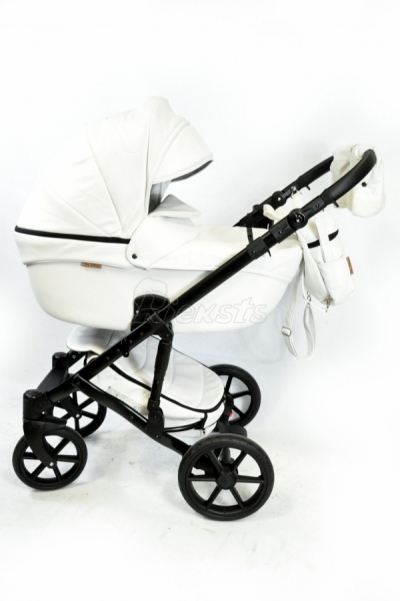 bērnu rati 2in1/3in1 Mikrus Bianco eco leather