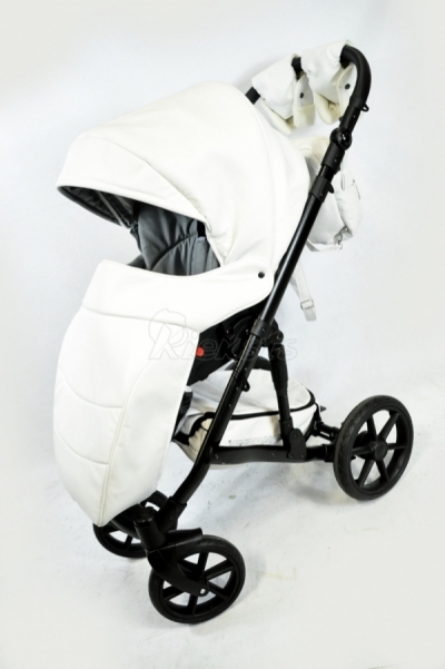 bērnu rati 2in1/3in1 Mikrus Bianco eco leather