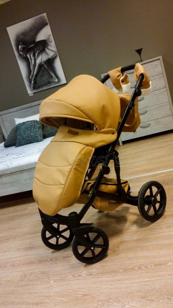 bērnu rati 2in1/3in1 Mikrus Beige eco leather