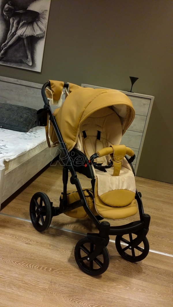 bērnu rati 2in1/3in1 Mikrus Beige eco leather