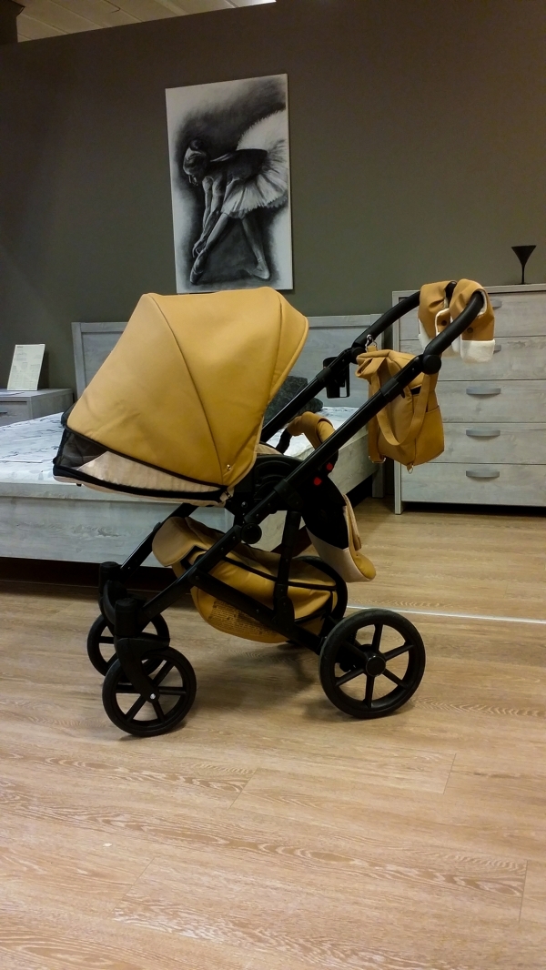 bērnu rati 2in1/3in1 Mikrus Beige eco leather