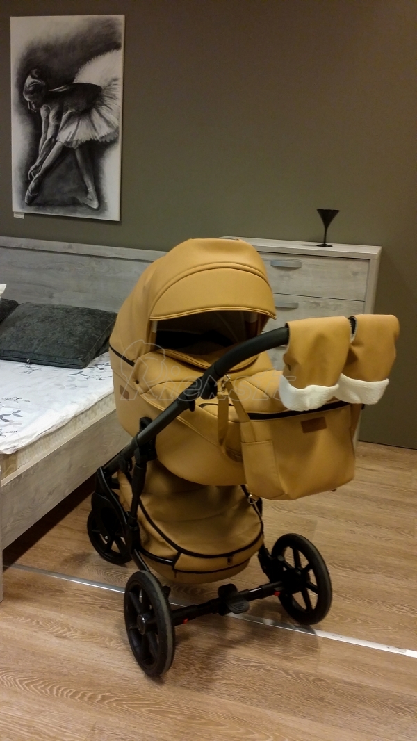 bērnu rati 2in1/3in1 Mikrus Beige eco leather