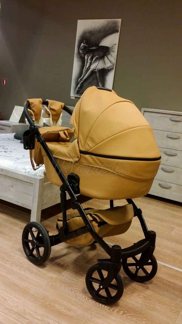 bērnu rati 2in1/3in1 Mikrus Beige eco leather