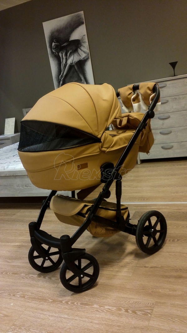 bērnu rati 2in1/3in1 Mikrus Beige eco leather