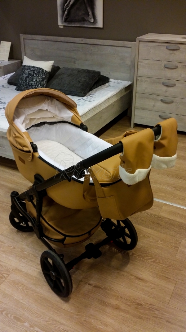 bērnu rati 2in1/3in1 Mikrus Beige eco leather
