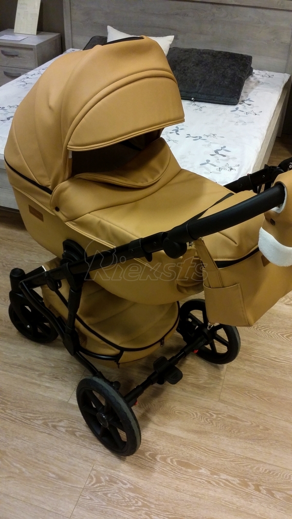 bērnu rati 2in1/3in1 Mikrus Beige eco leather