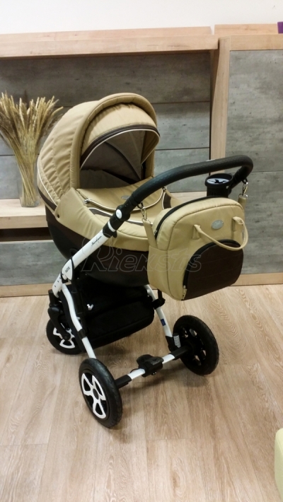 bērnu rati 2in1/3in1 Mikrus Beige eco leather