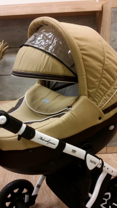 bērnu rati 2in1/3in1 Mikrus Beige eco leather