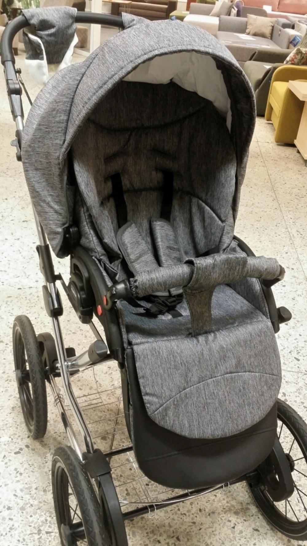 bērnu rati 2in1/3in1 Mikrus Classic Pelēks audums