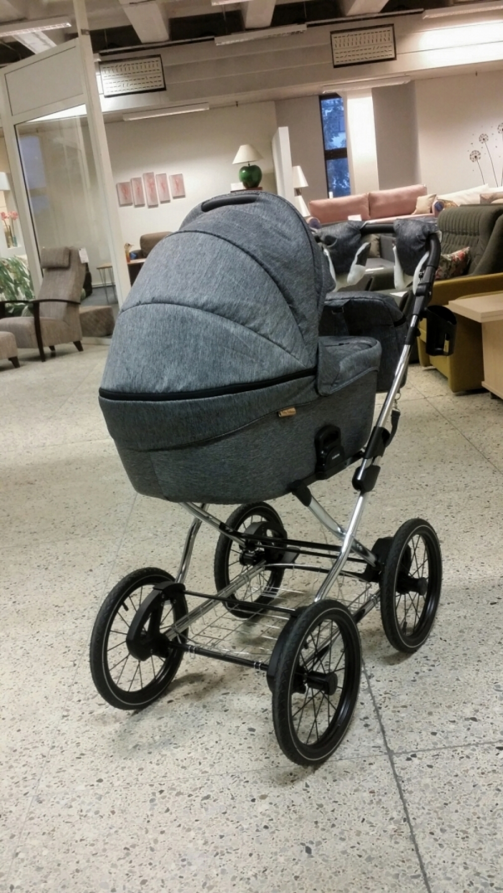 bērnu rati 2in1/3in1 Mikrus Classic Pelēks audums