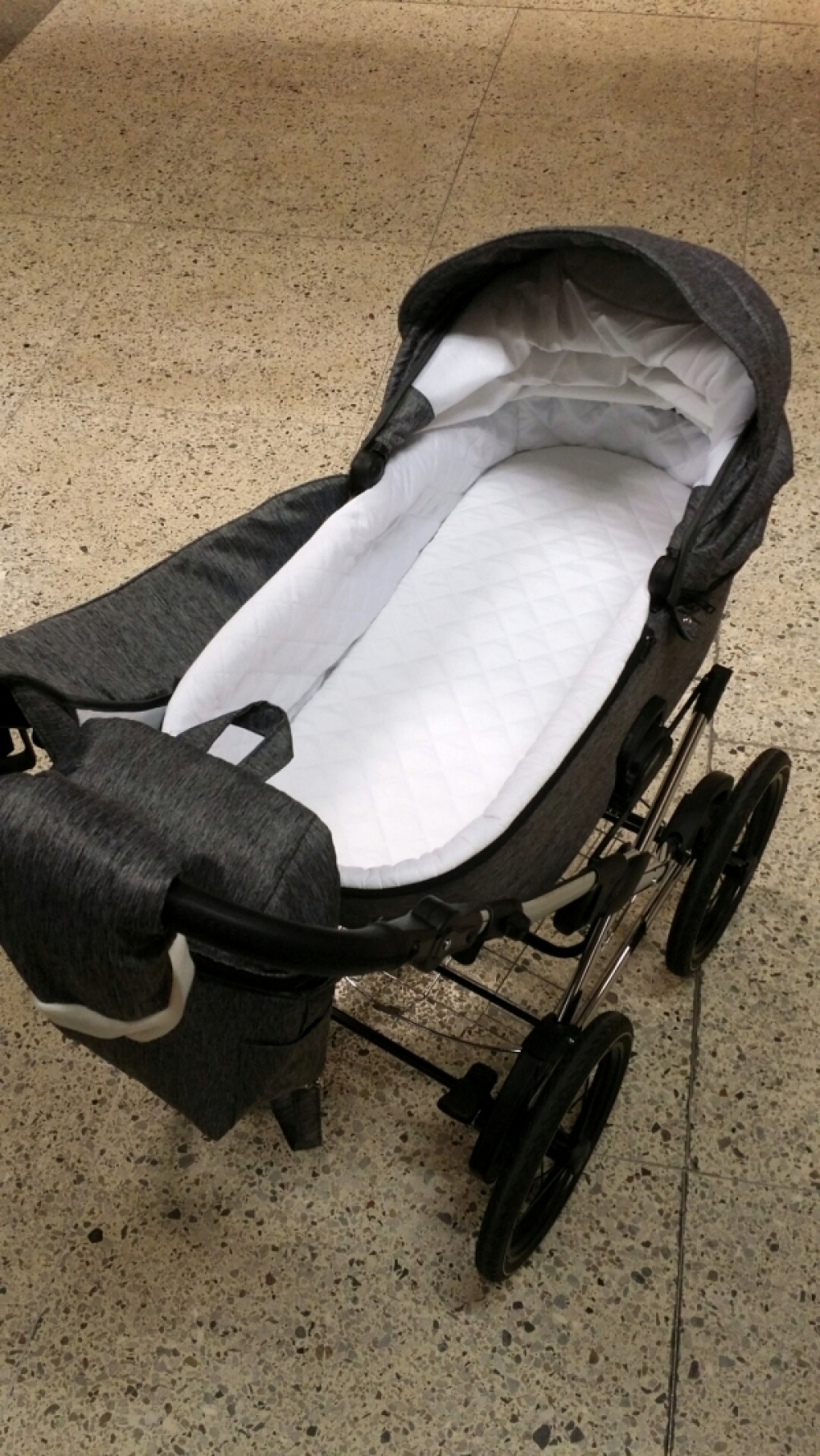 bērnu rati 2in1/3in1 Mikrus Classic Pelēks audums