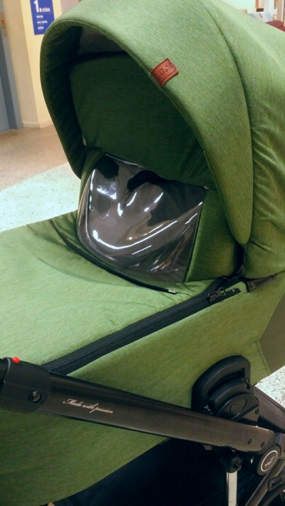 bērnu rati 2in1/3in1 Baby-Merc Mosca zaļš audums ar spīdumu un eko-āda