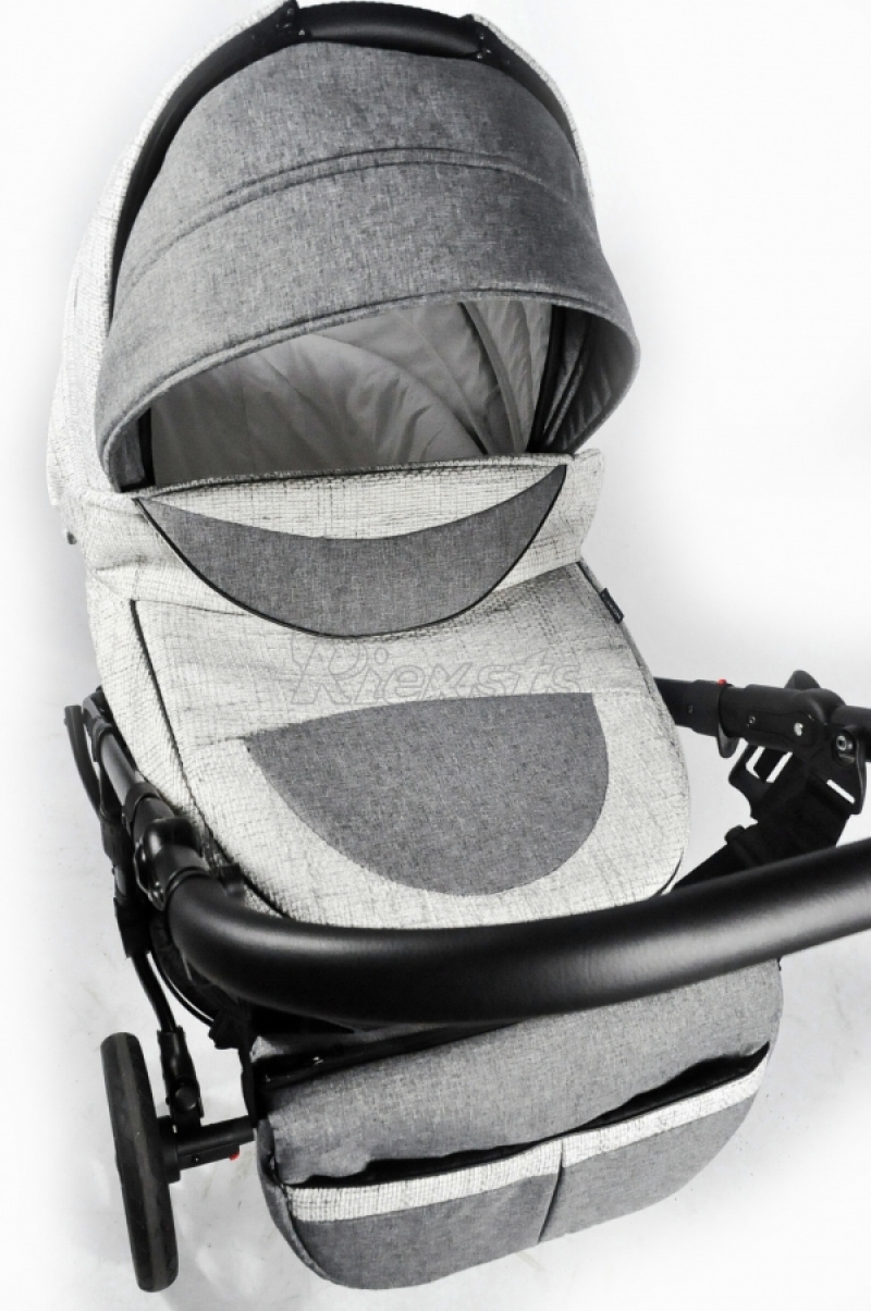 bērnu rati 2in1/3in1 FIRKON Vesta White linen gaišs līnu imitejošs audums
