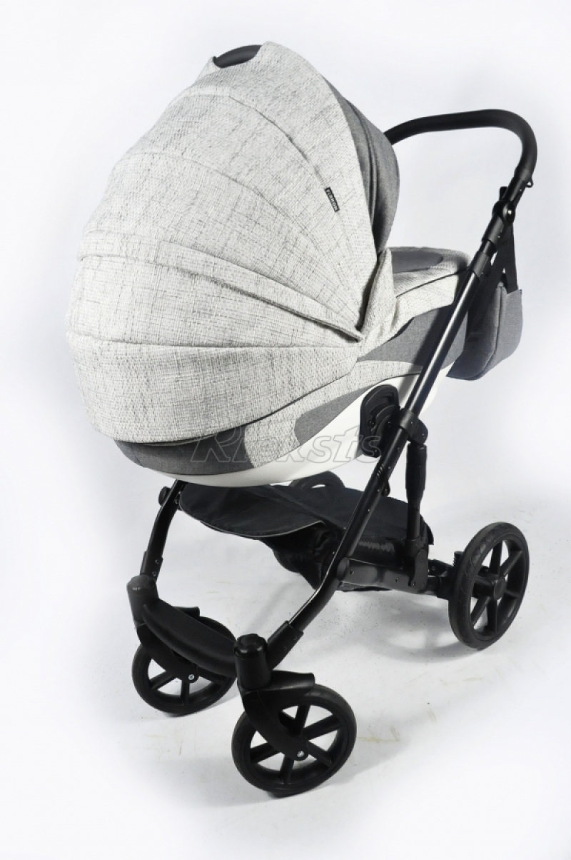 bērnu rati 2in1/3in1 FIRKON Vesta White linen gaišs līnu imitejošs audums