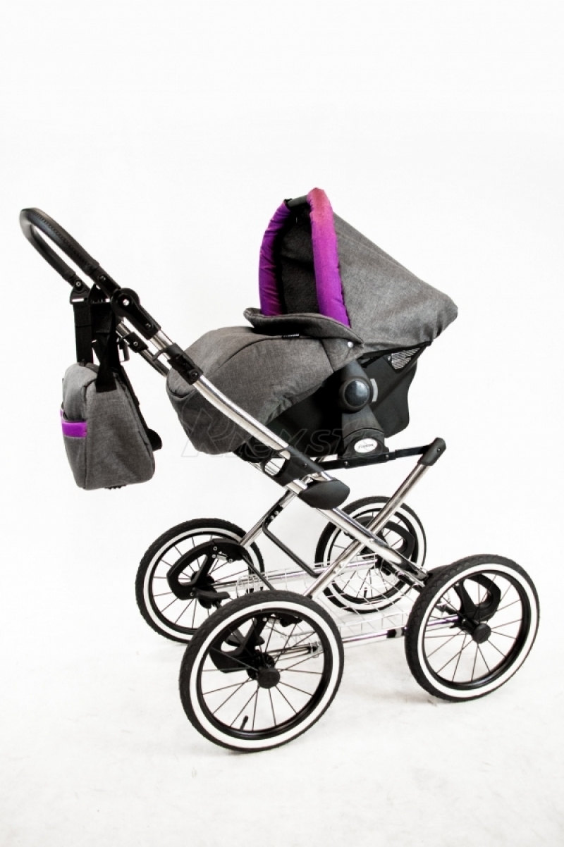 bērnu rati 2in1/3in1 FIRKON Vesta Violet color audums