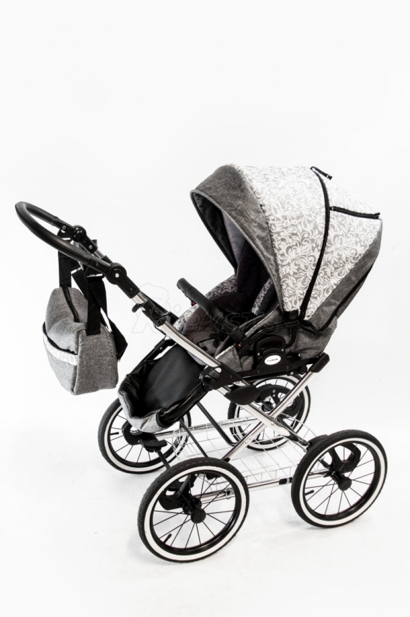 bērnu rati 2in1/3in1 FIRKON Vesta color 22 Classic pelēks audums