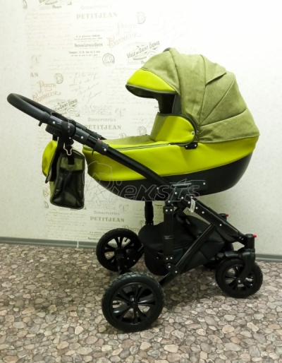 bērnu rati 2in1/3in1 Florencija zaļa eko āda