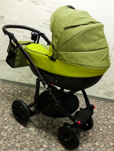 bērnu rati 2in1/3in1 Florencija zaļa eko āda