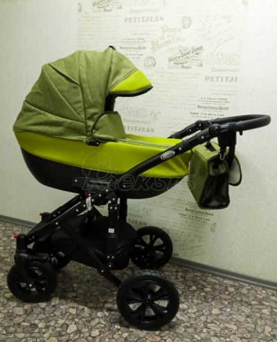 bērnu rati 2in1/3in1 Florencija zaļa eko āda