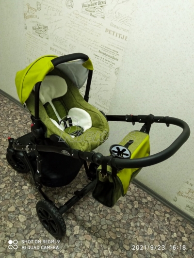 bērnu rati 2in1/3in1 Florencija zaļa eko āda