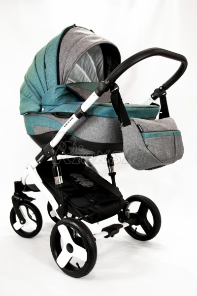 bērnu rati 2in1/3in1 FIRKON Vesta Turquoise color audums