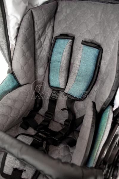 bērnu rati 2in1/3in1 FIRKON Vesta Turquoise color audums