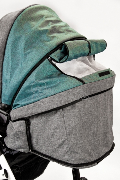 bērnu rati 2in1/3in1 FIRKON Vesta Turquoise color audums