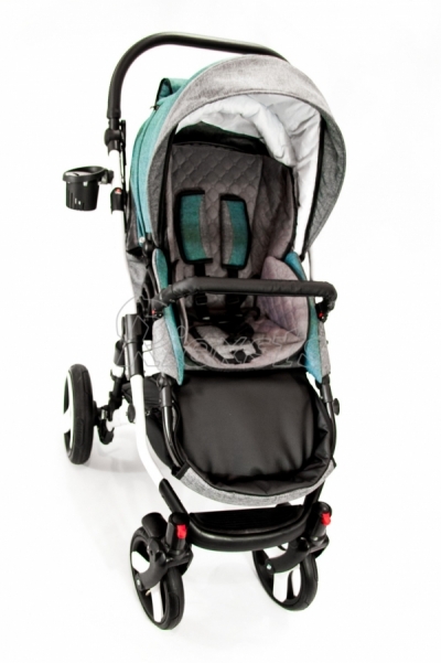 bērnu rati 2in1/3in1 FIRKON Vesta Turquoise color audums
