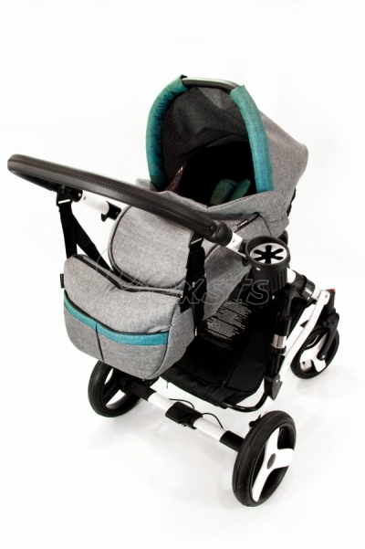 bērnu rati 2in1/3in1 FIRKON Vesta Turquoise color audums