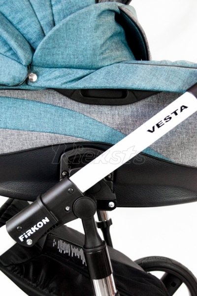 bērnu rati 2in1/3in1 FIRKON Vesta Turquoise color audums