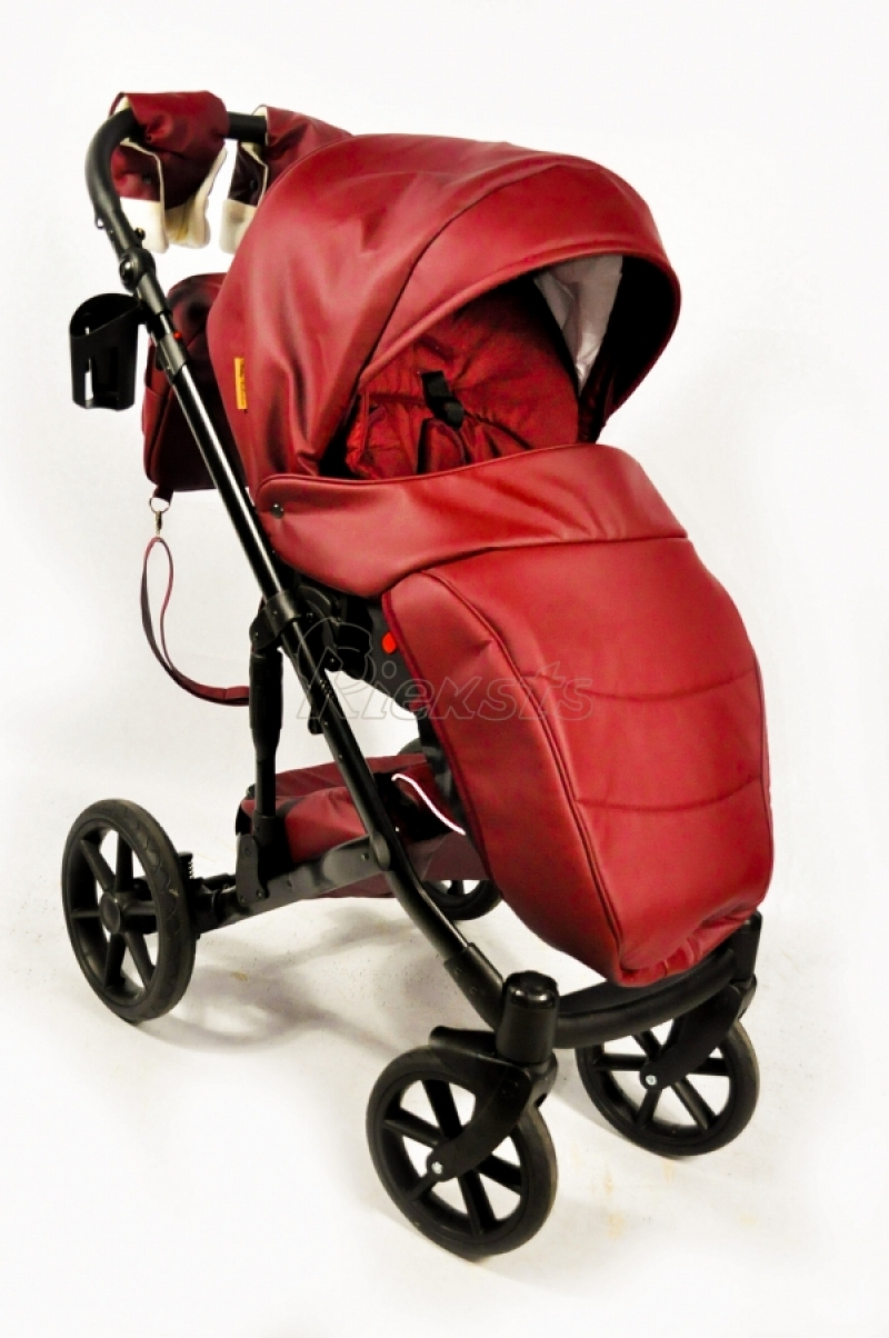 bērnu rati 2in1/3in1 Mikrus Bordo eko āda