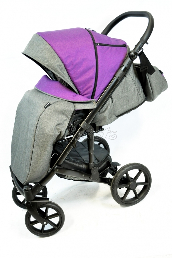 bērnu rati 2in1/3in1 FIRKON Vesta Violet color audums