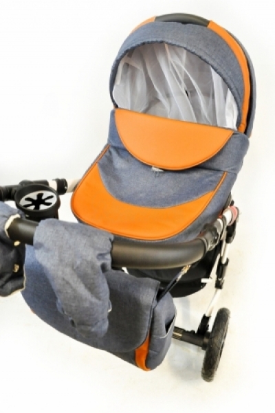 bērnu rati 2in1/3in1 Florencija orange/blue