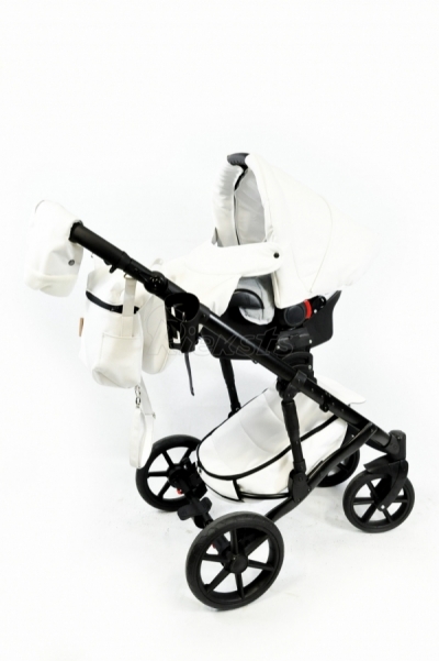 bērnu rati 2in1/3in1 Mikrus Bianco eco leather