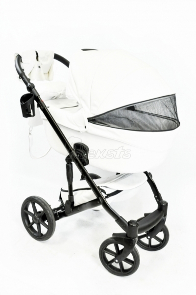 bērnu rati 2in1/3in1 Mikrus Bianco eco leather