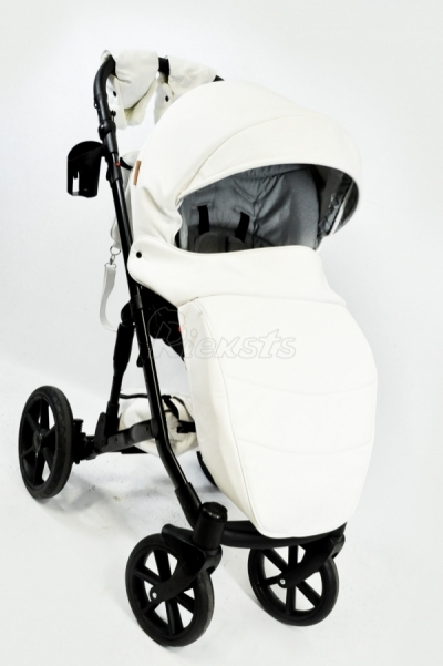 bērnu rati 2in1/3in1 Mikrus Bianco eco leather