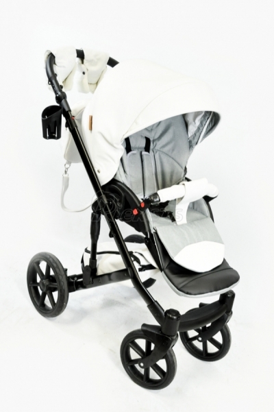 bērnu rati 2in1/3in1 Mikrus Bianco eco leather