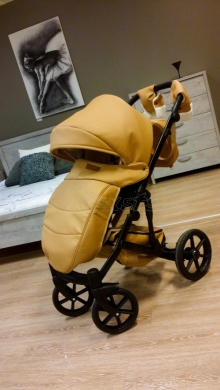 bērnu rati 2in1/3in1 Mikrus Beige eco leather