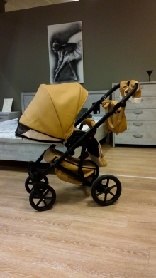 bērnu rati 2in1/3in1 Mikrus Beige eco leather