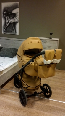 bērnu rati 2in1/3in1 Mikrus Beige eco leather