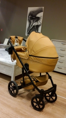 bērnu rati 2in1/3in1 Mikrus Beige eco leather