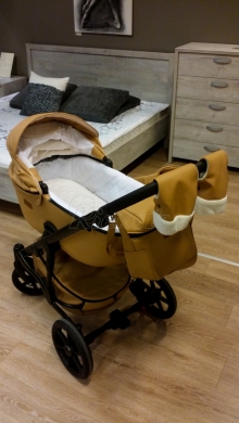 bērnu rati 2in1/3in1 Mikrus Beige eco leather