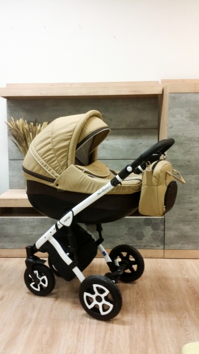 bērnu rati 2in1/3in1 Mikrus Beige eco leather