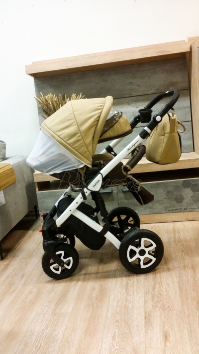 bērnu rati 2in1/3in1 Mikrus Beige eco leather