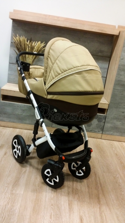 bērnu rati 2in1/3in1 Mikrus Beige eco leather