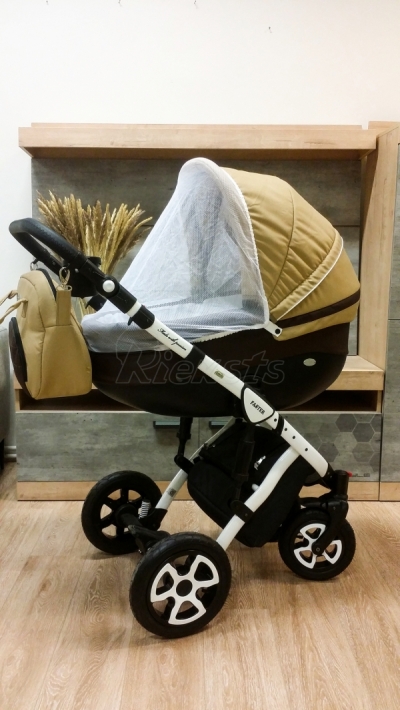 bērnu rati 2in1/3in1 Mikrus Beige eco leather