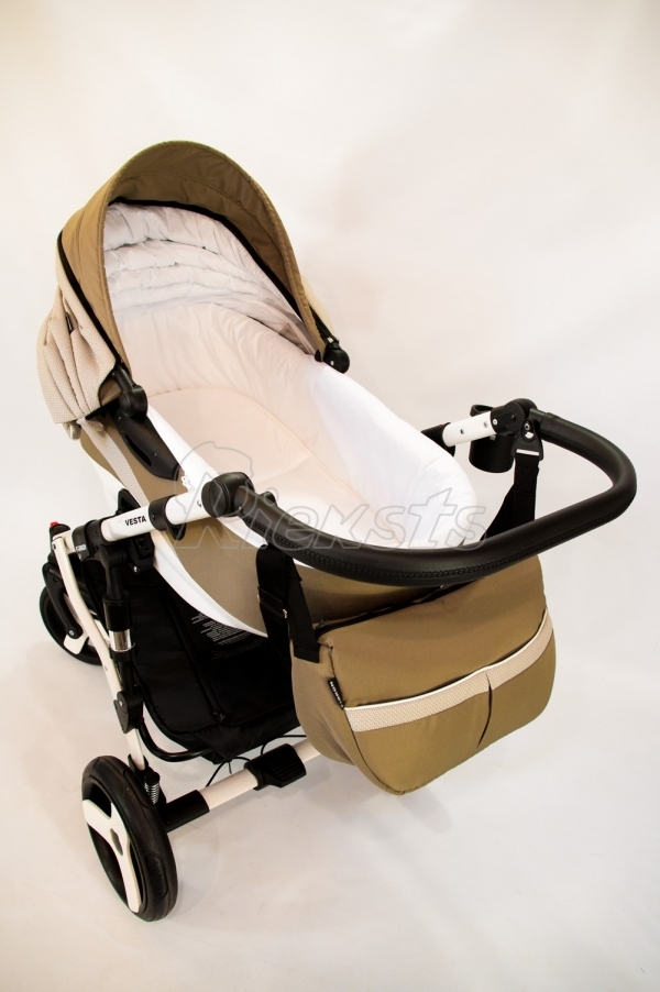 bērnu rati 2in1/3in1 FIRKON Vesta beige textile bēšs audums